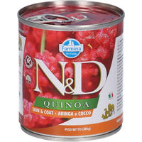Produktbild von Farmina N&D Quinoa Skin & Coat Bio Nassfutter Hund Adult Stückchen in Sauce mit Ente, Geflügel, Hirsch und Hering 285g