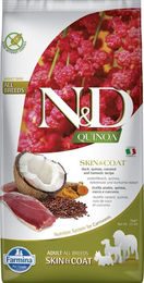 Produktbild von Farmina N&D Quinoa Trockenfutter Ente Skin & Coat für Hunde Adult getreidefrei glutenfrei monoprotein