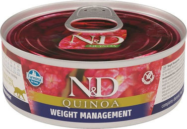 Farmina N&D Quinoa Weight Management Katzenfutter Pastete für erwachsene Katzen 80 g – Bild 1 von 3