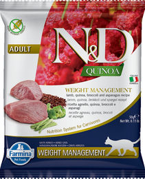 Farmina N&D Quinoa Weight Management Trockenfutter Lamm und Brokkoli für adulte Katzen getreidefrei 50 g – Bild 1 von 1