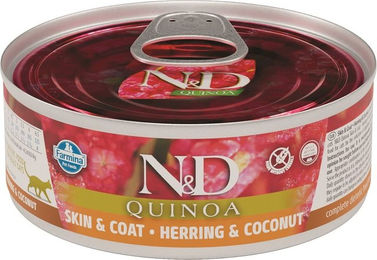 Farmina N&D Skin & Coat Katzen Nassfutter Hering & Kokosnuss Adult Pastete 80g - 80 g – Bild 1 von 5