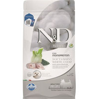 Produktbild von Farmina N&D White Dog Adult Mini Trockenfutter mit Wolfsbarsch, Spirulina und Fenchel getreidefrei 2 kg - 2 kg