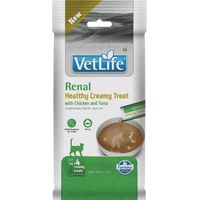 Produktbild von FARMINA Vet Life Cat Renal Cremiger Snack Huhn und Thunfisch für erwachsene Katzen zur Unterstützung der Nieren und Harnwege 60g