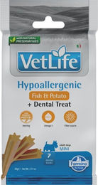 Produktbild von Farmina Vet Life Dental Treat Hypoallergenic Fish Mini Zahnpflege-Snack für Welpen 60 g - 15 x 60 g