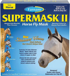 Farnam Supermask II Classic Fliegenmaske mit Ohrenschutz für Pferde Arabian Size in Weiß oder Bunt – Bild 1 von 3