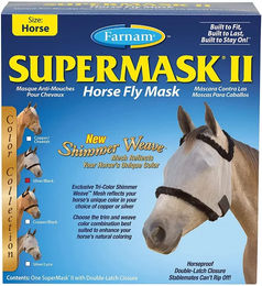 Farnam Supermask II Fliegenmaske für Pferde mit Ohren in Grau – Bild 1 von 1