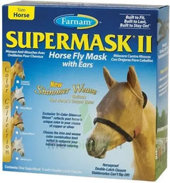 Farnam Supermask II Fliegenmaske für Pferde mit Ohrenschutz aus Mesh in Copper/Black – Bild 1 von 3