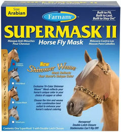 Farnam Supermask II Fliegenmaske für Pferde mit Ohrenschutz Shimmer Weave Mesh XL Copper/Cheetah – Bild 1 von 3