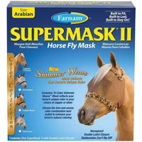 Produktbild von Farnam Supermask II Fliegenmaske für Pferde mit Ohrenschutz Shimmer Weave Mesh XL Copper/Cheetah
