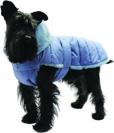 Fashion Dog Hunde-Steppmantel mit Kunstpelz-Futter und wasserabweisender Oberfläche in Blau 30 cm – Bild 1 von 5