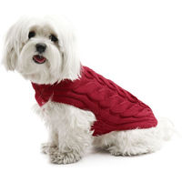 Produktbild von Fashion Dog Hunde-Strickpullover mit Zopfmuster aus Wolle in Rot