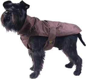 Fashion Dog Hundemantel aus Nylon in Braun mit wasserdichtem Material und Kunstpelz-Futter 70 cm – Bild 1 von 3