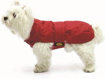 Fashion Dog Hundemantel aus Nylon mit Kunstpelz-Futter und wasserdichter Funktion in Rot 43 cm – Bild 1 von 3