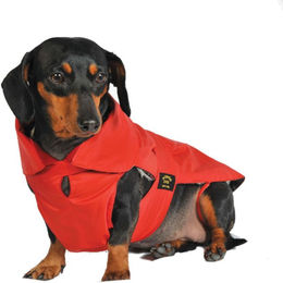 Fashion Dog Hundemantel für Dackel aus Nylon wasserdicht Rot 43 cm – Bild 1 von 3