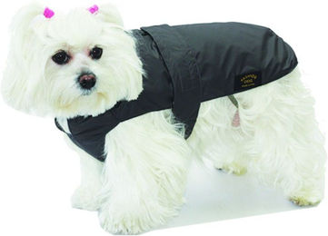Fashion Dog Hundemantel wasserdicht mit Kunstpelz-Futter Schwarz 30 cm – Bild 1 von 3