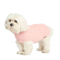Produktbild von Fashion Dog Hundepullover aus Wolle in Rosa mit Zopfmuster 27 cm