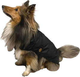 Fashion Dog Regenmantel für Hunde mit Fleecefutter und wasserdichtem Polyester in Schwarz 51 cm – Bild 1 von 4
