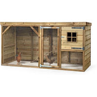 Produktbild von FATMOOSE Hühnerstall CosyChicken Cottage aus massivem Holz mit Auslauf in Braun