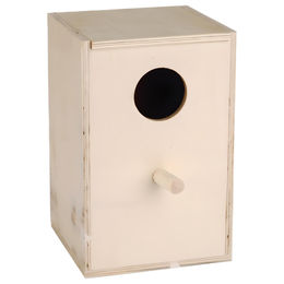 Fauna Nistkasten für Wellensittiche aus Holz mit Ständer in Weiß 14,5x14,5x22,5cm – Bild 1 von 2