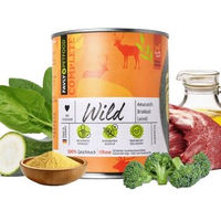 Produktbild von FAVLY Petfood Nassfutter für Hunde Adult Wild Hirsch 12x800g getreidefrei mit Amaranth, Brokkoli und Leinöl - 12 x 800 g