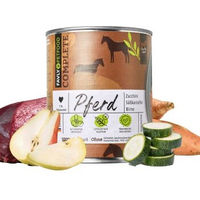 Produktbild von FAVLY Petfood Nassfutter für Hunde Pferd mit Zucchini, Süßkartoffel & Birne, getreidefrei & Monoprotein, 6 x 800 g - 6 x 800 g