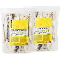 Produktbild von FAVLY Premium Kaninchenohren mit Fell für Hunde 720 g Monoprotein Hypoallergen Luftgetrockneter Naturkauartikel - 720 g