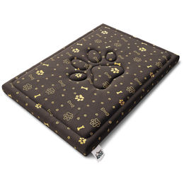 FDM Puddy Hundebett für mittelgroße Hunde mit Memory-Effekt, wasserdicht und rutschfest, 100x70 cm, Braun/Gold - 100 cm – Bild 1 von 13