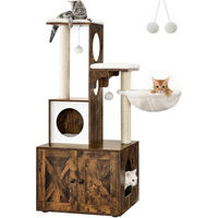 Produktbild von Feandrea 2-in-1 Kratzbaum für Katzen mit Katzenklo-Schrank und Sisalstämmen in Braun