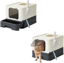 FEANDREA 2er Set Haubentoilette für Katzen aus Kunststoff in Schwarz Größe L – Bild 1 von 3