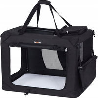 Produktbild von Feandrea faltbare Haustier-Transportbox für Katzen und Hunde mit atmungsaktivem Netz und Griffen Schwarz 102 x 69 x 69 cm