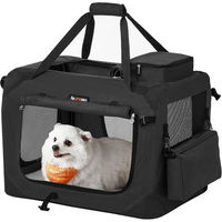 Produktbild von Feandrea Faltbare Hundetransportbox aus Oxford-Gewebe für kleine Rassen Schwarz 60 x 42 x 42 cm