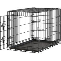 Produktbild von Feandrea Faltbarer Hundekäfig mit 1 Tür und Kunststoffschale 92,5 x 58,2 x 63,4 cm