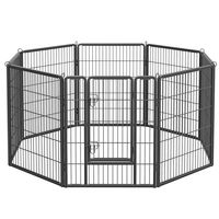 Produktbild von Feandrea Freilaufgehege XXL Laufstall aus Metall mit 8 Gitterplatten 77 x 100 cm Schwarz