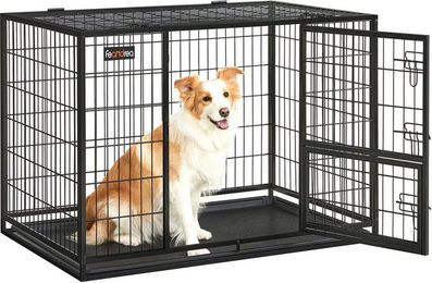 Feandrea Hunde-Transportbox aus Metall für große Hunde XL mit 2 abnehmbaren Türen – Bild 1 von 5