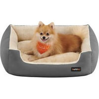 Produktbild von FEANDREA Hundebett für kleine Rassen mit Wendekissen aus Oxford-Gewebe Grau L/XL