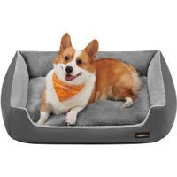 Produktbild von Feandrea Hundebett mit Wendekissen aus Oxford-Gewebe Dunkelgrau Größe L-XL