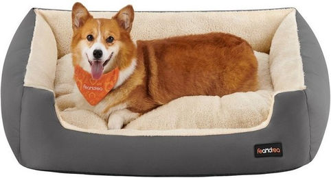 Feandrea Hundebett mit Wendekissen aus Oxford-Gewebe Grau L/XL – Bild 1 von 5