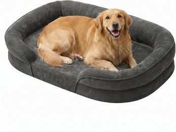 Feandrea Hundebett orthopädisches Hundekissen Grau mit abnehmbarem Bezug und wasserdichter Innenschicht 106 x 76 x 18 cm – Bild 1 von 2