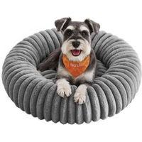 Produktbild von Feandrea Hundebett und Katzenbett aus Plüsch in Grau Größe L waschbar