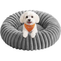 Produktbild von Feandrea Hundebett und Katzenbett aus Plüsch in Grau Grösse M waschbar