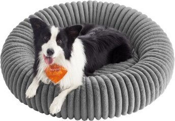 Feandrea Hundebett und Katzenbett aus Plüsch in Grau XXL waschbar – Bild 1 von 3