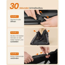 FEANDREA Hundebox faltbare Transportbox aus Oxford-Gewebe in Schwarz – Bild 1 von 2