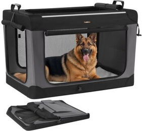 FEANDREA Hundebox faltbare Transportbox aus Oxford-Gewebe in Schwarz – Bild 1 von 2