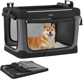 Feandrea Hundebox faltbare Transportbox aus Oxford-Gewebe Schwarz Größe L – Bild 1 von 3