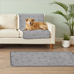 FEANDREA Hundedecke 2er Set Welpenunterlage wasserdicht Grau L122 x 61 cm – Bild 1 von 3