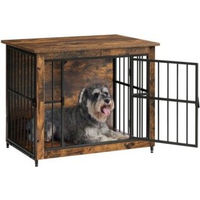 Produktbild von FEANDREA Hundekäfig als Möbel Beistelltisch Braun aus Holz und Stahl