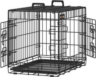 Feandrea Hundetransportbox aus Metall mit 2 Türen in Schwarz – Bild 1 von 3