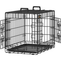 Produktbild von Feandrea Hundetransportbox aus Metall mit 2 Türen in Schwarz