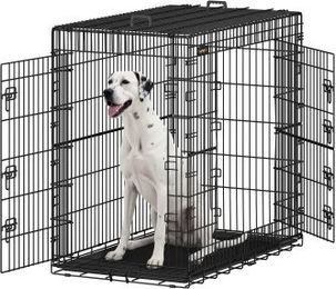 Feandrea Hundetransportbox aus Metall mit 2 Türen in Schwarz – Bild 1 von 3