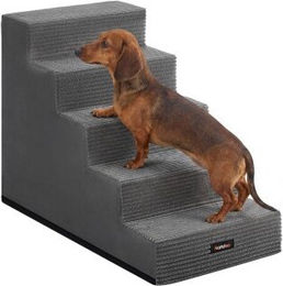 Feandrea Hundetreppe aus grauem Cordstoff XXL wasserabweisend waschbar – Bild 1 von 2